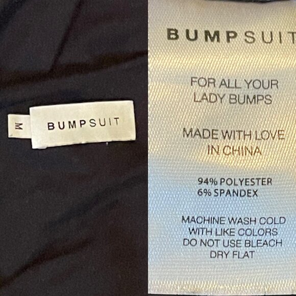 BUMPSUIT The Maternity Black Double Lined Brushed Jersey Midi Dress Size M - Picture 8 of 9